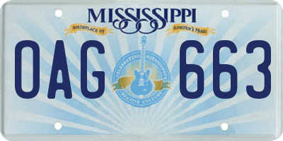MS license plate OAG663
