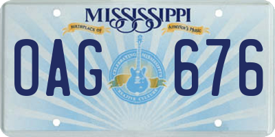 MS license plate OAG676