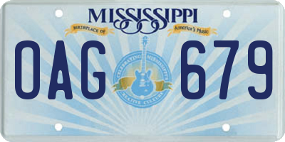 MS license plate OAG679