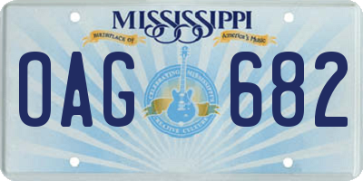 MS license plate OAG682