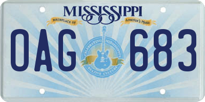 MS license plate OAG683