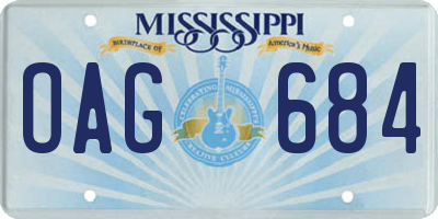 MS license plate OAG684