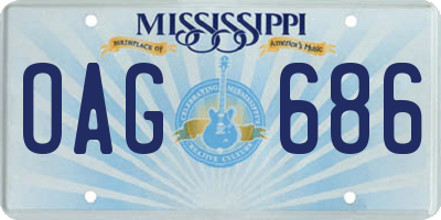 MS license plate OAG686