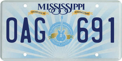 MS license plate OAG691