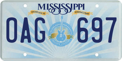 MS license plate OAG697