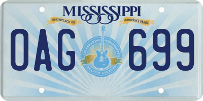 MS license plate OAG699