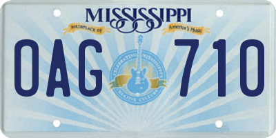 MS license plate OAG710
