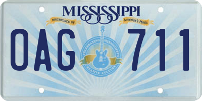 MS license plate OAG711