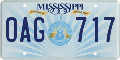 MS license plate OAG717
