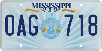 MS license plate OAG718
