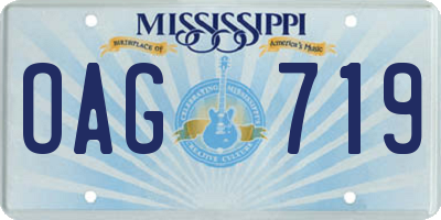 MS license plate OAG719