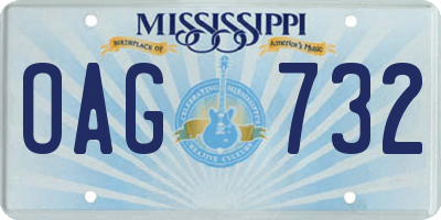 MS license plate OAG732