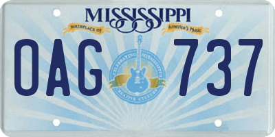 MS license plate OAG737