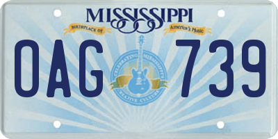 MS license plate OAG739