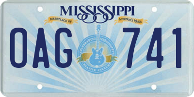 MS license plate OAG741