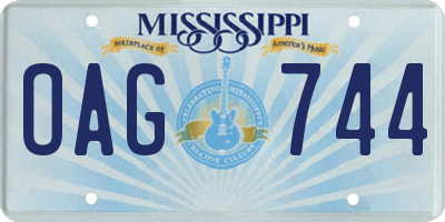 MS license plate OAG744