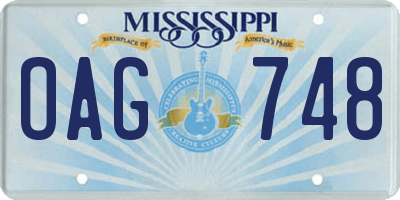 MS license plate OAG748