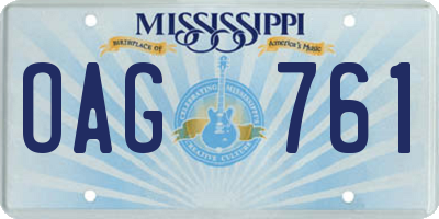 MS license plate OAG761