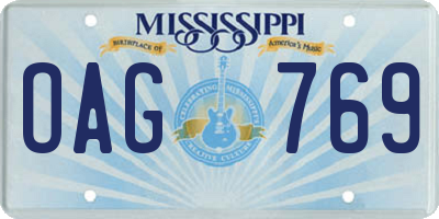 MS license plate OAG769