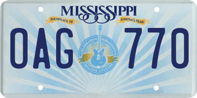 MS license plate OAG770