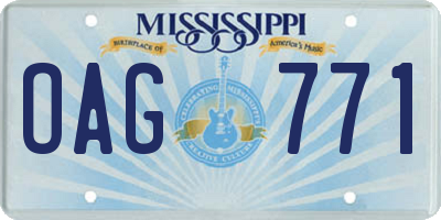 MS license plate OAG771