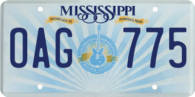 MS license plate OAG775