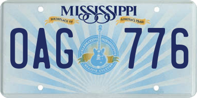 MS license plate OAG776