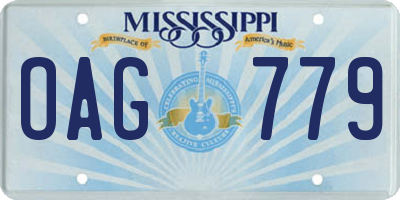 MS license plate OAG779