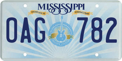 MS license plate OAG782