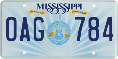 MS license plate OAG784