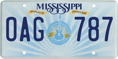 MS license plate OAG787