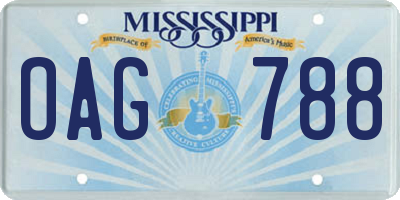 MS license plate OAG788