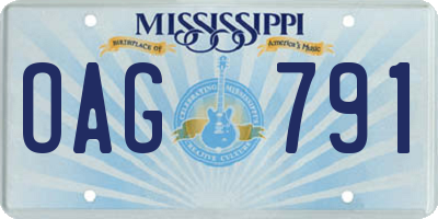 MS license plate OAG791