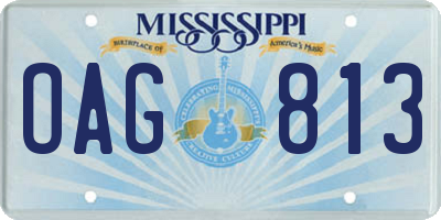 MS license plate OAG813