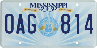 MS license plate OAG814