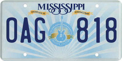 MS license plate OAG818