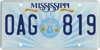 MS license plate OAG819