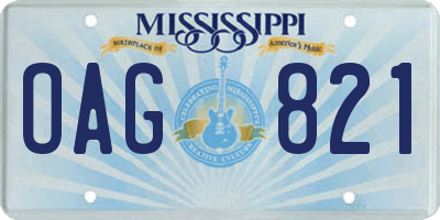 MS license plate OAG821