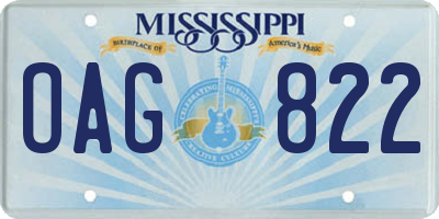 MS license plate OAG822
