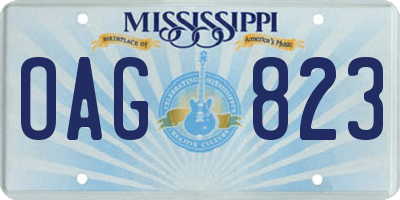 MS license plate OAG823
