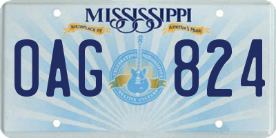 MS license plate OAG824
