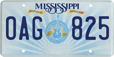 MS license plate OAG825