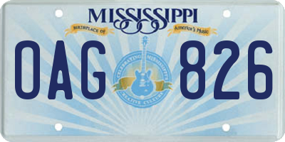 MS license plate OAG826