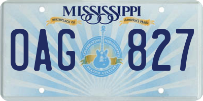 MS license plate OAG827