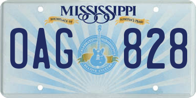 MS license plate OAG828