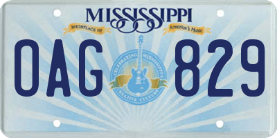 MS license plate OAG829