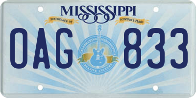 MS license plate OAG833