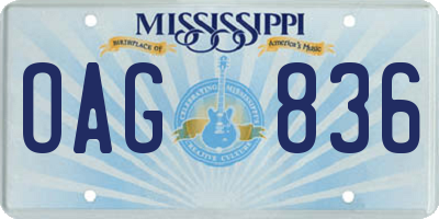 MS license plate OAG836
