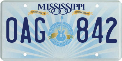 MS license plate OAG842
