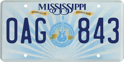 MS license plate OAG843